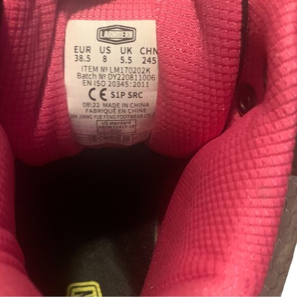 Larnmern Steel Toe Work Boots Black Pink Size 8 - Picture 7 of 8